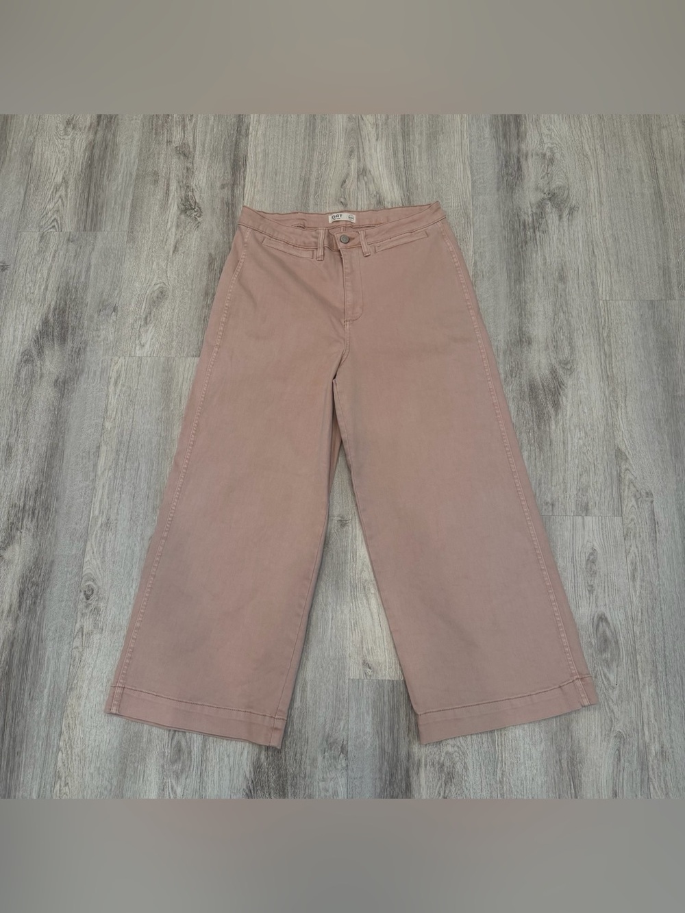 OAT Blush Pink High Rise Wide Leg Cropped Pants Size 8/29